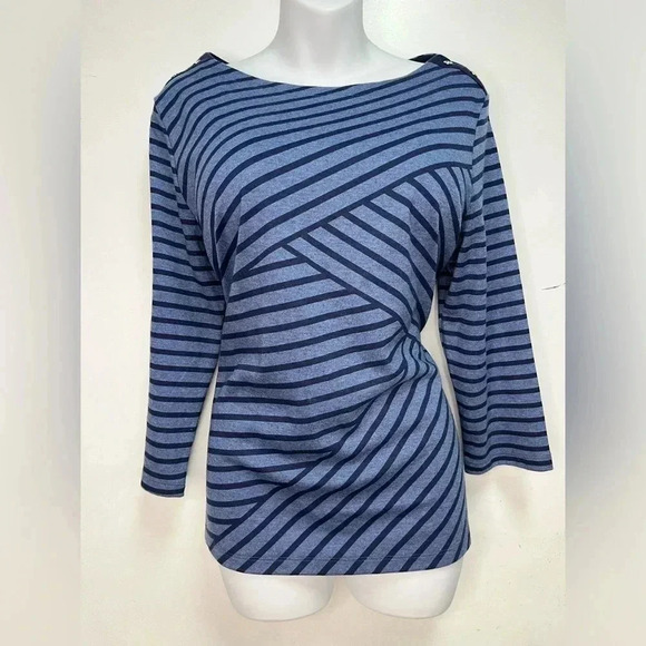 KAREN SCOTT Women's Asymmetrical-Stripe Tunic - Picture 5 of 5